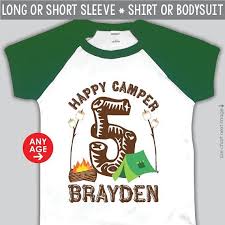 Camping Birthday Shirt Or Bodysuit For Any Age