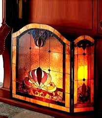 Stained Glass Fireplace Screen Glass