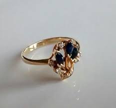 saudi gold ring diamonds sapphires gift
