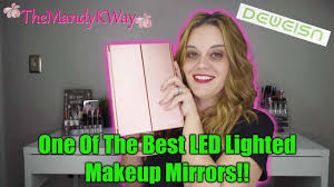 led lighted tri fold makeup mirrors