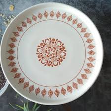 Red Handpainted Ceramic Cake Stand With