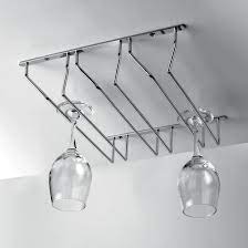 wire chrome triple hanging wine glass