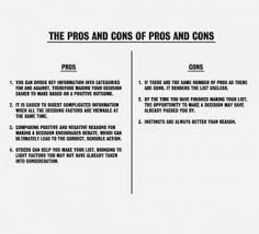 One For The Road The Pros Cons Of Pros Cons