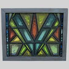 mid century modern stained glass window