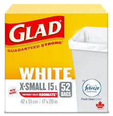 Provides lasting freshness with odorshield technology, as it fights. Glad White Garbage Bags With Freshscent X Small 15l 52s London Drugs