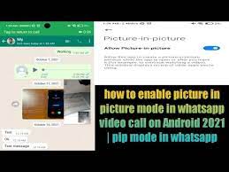 picture mode in whatsapp video call