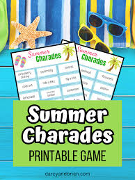 free printable summer charades game for