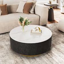 Drum Coffee Table With Concrete