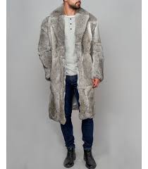 Dmitri Grey Rabbit Full Length Overcoat
