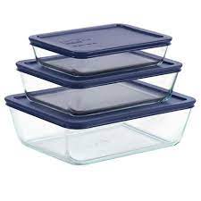 Pyrex 6pc Rectangle Glass Storage With