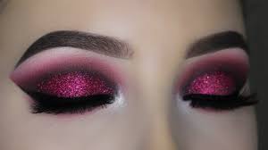 smokey red burgundy glitter eye makeup
