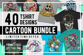 40 cartoon tshirt designs bundle 1