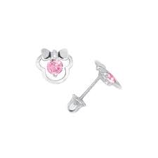 s white gold minnie mouse earrings