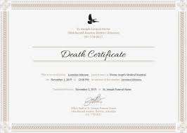 9 Death Certificate Template Free Sample Example Format Download