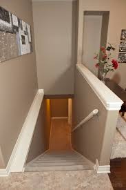 Capped Half Wall Open Basement Stairs