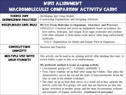 Macromolecule Comparison Activity Cards