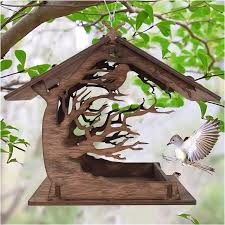 mangeoire oiseaux exterieur en bois