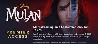 You need an active disney plus subscription ($7.99 per month, $79.99 for a year, or $13.99 p/m for disney plus, hulu, and espn plus) to access this deal. Mulan Disney Subscriber Release Date Discovered What S On Disney Plus
