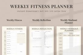 a4 a5 weekly fitness printable planner