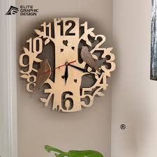 Wood Wall Clock Printing Laser Wood