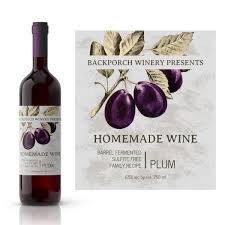 plum wine wine label