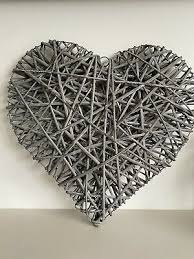 extra large grey wicker heart home