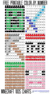 Free Printable Minecraft Color By Number 100s Charts