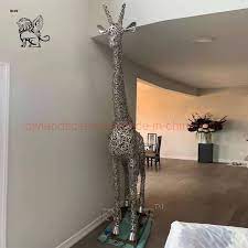 Giraffe Edelstahl Stahldraht Skulptur