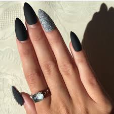 sti matte black nails with a real
