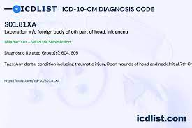 icd 10 cm diagnosis code s01 81xa