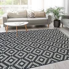 indoor outdoor diamond black rug