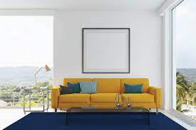 what color couch goes with blue carpet