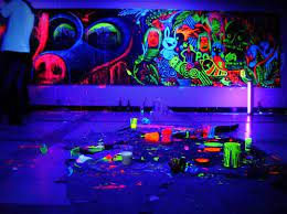 Neon Graffiti Black Light Room Black