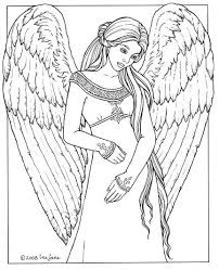 These alphabet coloring sheets will help little ones identify uppercase and lowercase versions of each letter. Angel Coloring Pages For Adults Best Coloring Books Fantasy Fairy Angel Mermaid Co Angel Coloring Pages Mermaid Coloring Book Fairy Coloring Pages