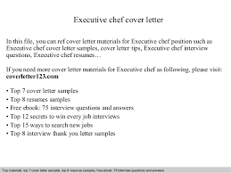 Executive Chef Cover Letter Sample Templates Examples