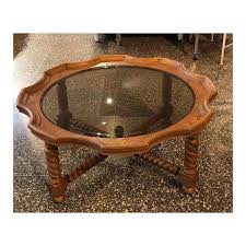 Round Beveled Smoked Glass Coffee Table
