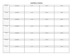 Blank Weekly Menu Planner Template In 2019 Weekly Menu