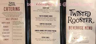 menu of twisted rooster grand