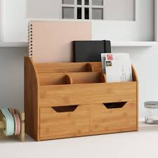 Ewp design, service & support; Liry Products Natural Wood Desk Organizer Storage Cabinet Mail File Paper Sticky Note Memo Pad Folder Office Supplies Caddy Tabletop Holder Accessory Sorter Multiple Compartments With Drawer Desk Drawer Organizers Storage