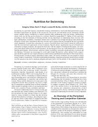 Pdf Nutrition For Swimming
