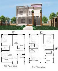 Double Storey Residential Building Plan gambar png