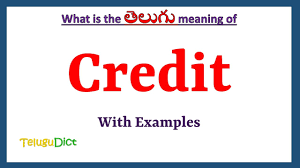 credit meaning in telugu credit in