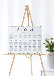 Greenery Seating Chart Botanical Wedding Seating Plan 20 Tables Seating Chart Template Editable Printable Instant Download