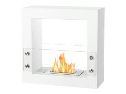 White Freestanding Ethanol Fireplace