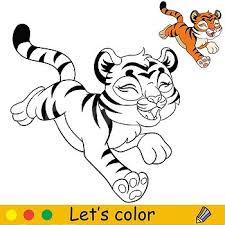 cute running tiger cartoon character