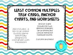 Lowest Common Denominator Task Cards Anchor Chart And Practice Sheet