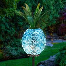 Textured Glass Pineapple Garden Stake