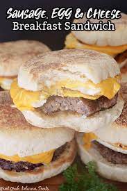 sausage egg and cheese breakfast sandwich