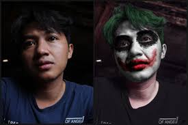 create a joker face make up effect in