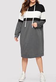 Color Combined Plus Size Hoodie Dress, Women's Fashion, Maternity wear on Carousell